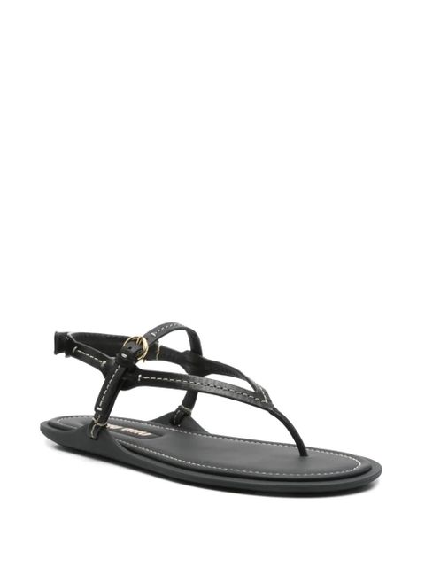 Miu Miu leather flat sandals - Black - zdjęcie produktu nr 2