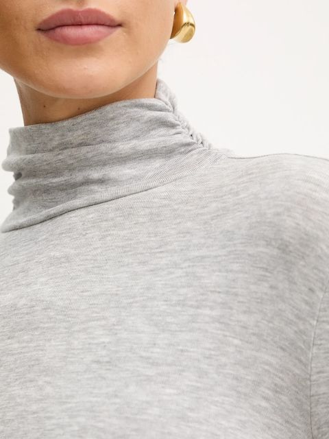 BOSS Orange longsleeve damski kolor szary z golfem 50548098