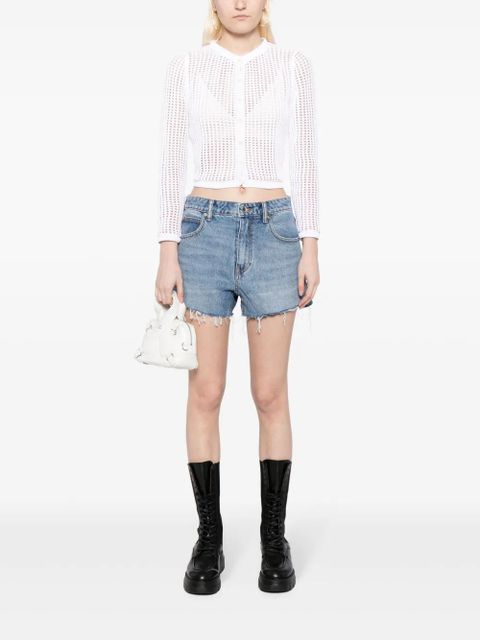 Alexander Wang Bite logo-embosed denim shorts - Blue - zdjęcie produktu nr 2