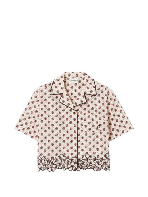 Claudie Pierlot floral-print scalloped-hem shirt - Neutrals - zdjęcie produktu nr 1