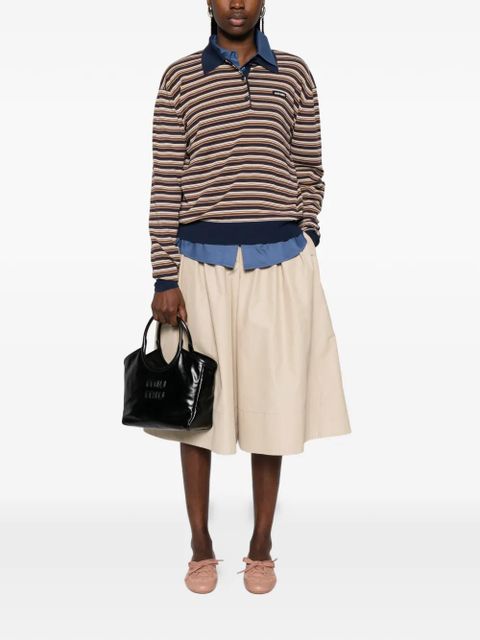 Miu Miu striped polo polo top - Brown - zdjęcie produktu nr 2