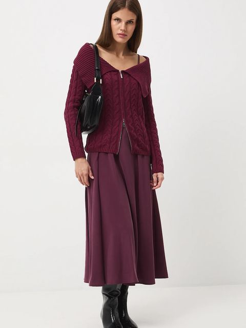 Medicine kardigan damskie kolor bordowy - zdjęcie produktu nr 1