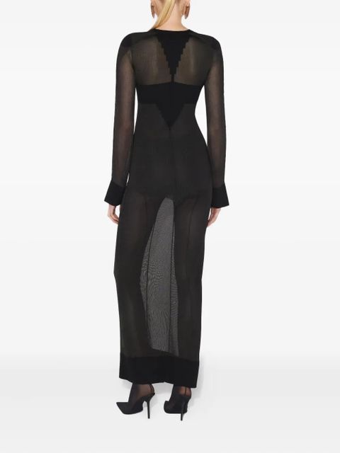 Jean Paul Gaultier long-sleeves knitted maxi dress - Black
