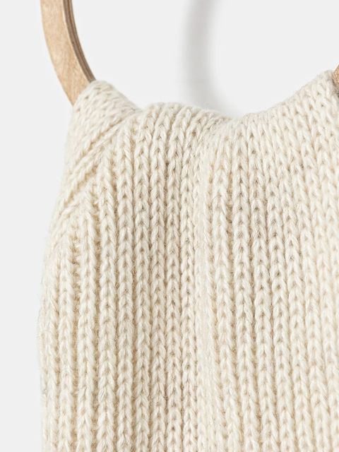 Answear.LAB szalik z wełną damski kolor beżowy gładki