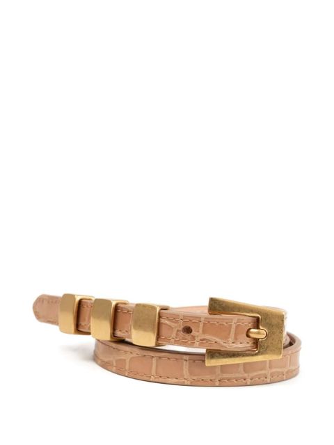 BY FAR Vic geometric-buckle leather belt - Brown - zdjęcie produktu nr 1