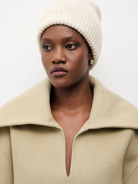 Answear.LAB czapka z wełną kolor beżowy