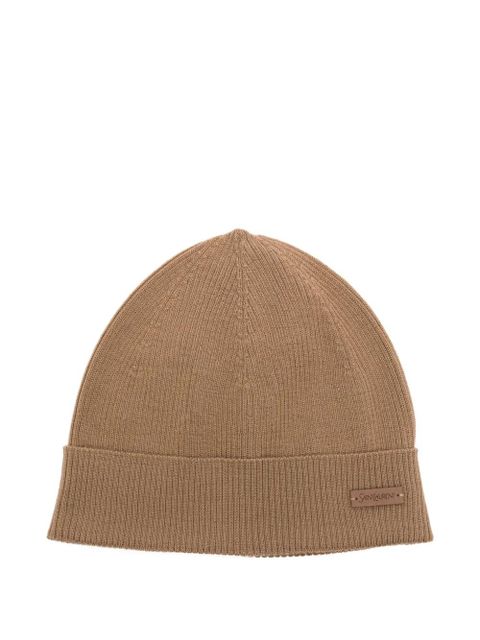 Saint Laurent ribbed wool beanie - Brown - zdjęcie produktu nr 1