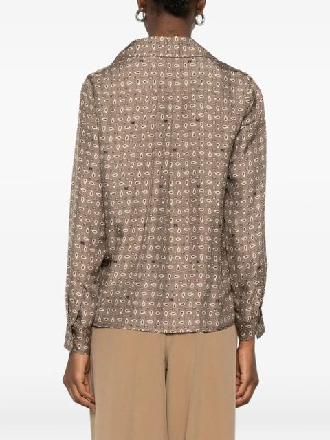 Max Mara buttoned patterned top - Brown