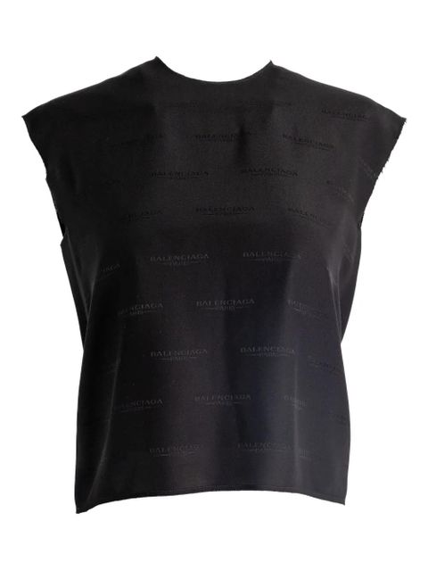 Balenciaga logo-print sleeveless top - Black - zdjęcie produktu nr 1