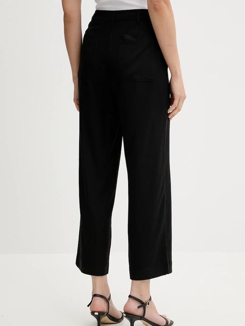 United Colors of Benetton spodnie damskie kolor czarny proste high waist 4NPHDF09D