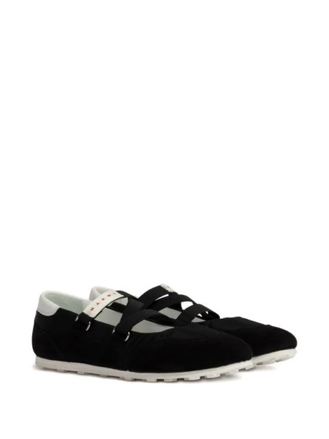 Marni elastic strap ballerina sneakers - Black