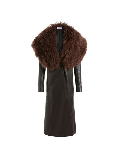16Arlington Luisa fur-collar leather coat - Brown - zdjęcie produktu nr 1