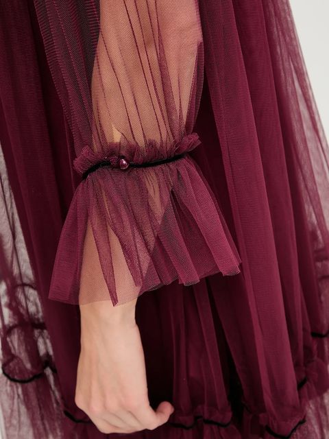 Answear.LAB sukienka kolor bordowy mini rozkloszowana