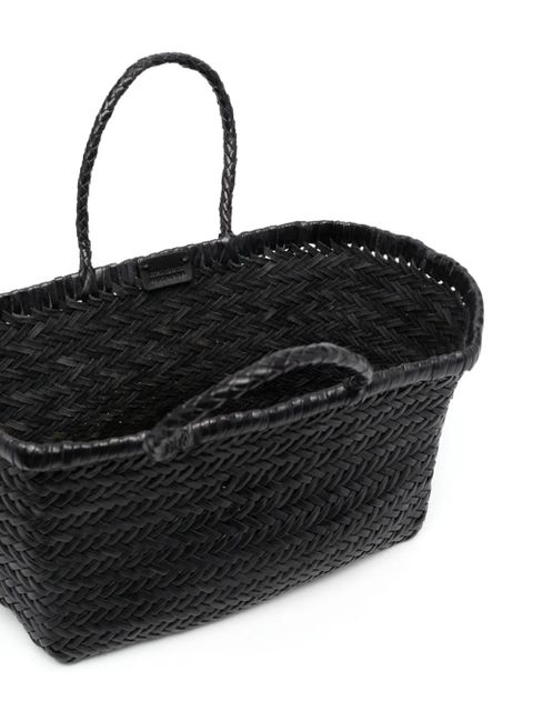 DRAGON DIFFUSION Triple Jump Small woven leather tote - Black