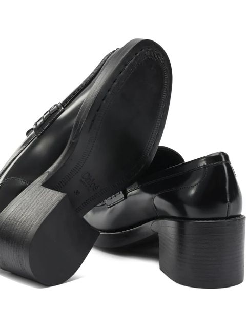 Chloé medallion heeled loafers - Black