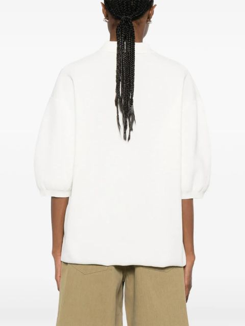 The Frankie Shop Nola short-sleeve knit polo top - White