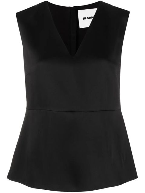 Jil Sander V-neck tank top - Black - zdjęcie produktu nr 1
