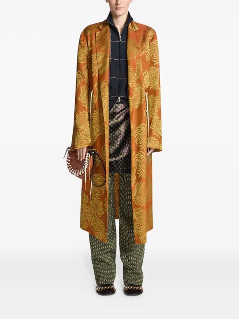 DRIES VAN NOTEN flora-jacquard coat - Orange - zdjęcie produktu nr 2