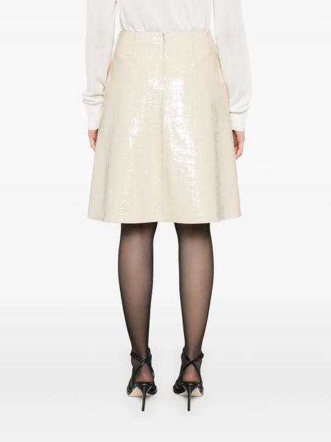 TOTEME crocodile-embossed skirt - Neutrals
