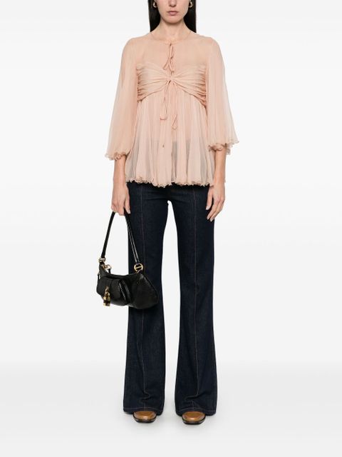Chloé pleated silk top - Neutrals