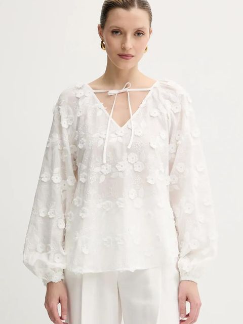 Guess bluzka PELARI damska kolor biały wzorzysta W5GH0Y WHAJ0 - zdjęcie produktu nr 1