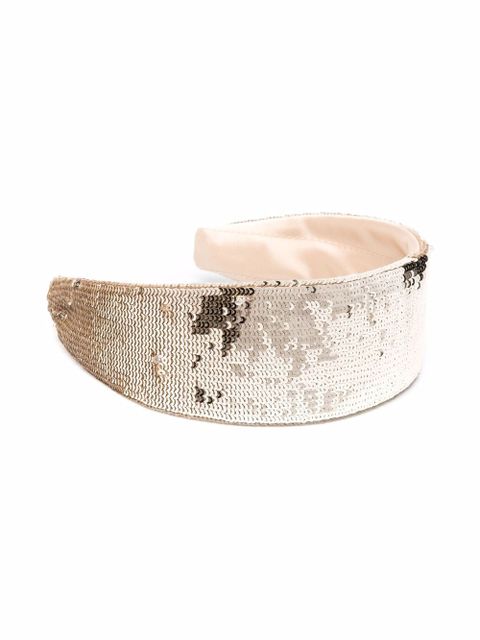 Miu Miu sequin-embellished wide headband - Gold - zdjęcie produktu nr 2