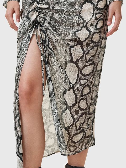 AllSaints sukienka z domieszką jedwabiu RIZO