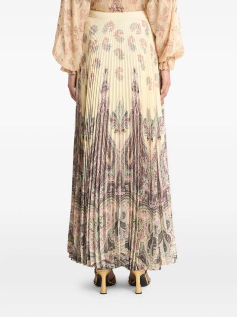 ETRO placed print pleated maxi skirt - Neutrals