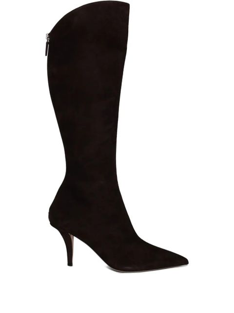 Paris Texas 75mm pointed-toe suede knee-high boots - Black - zdjęcie produktu nr 1