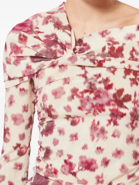 ISABEL MARANT floral knot silk top - Neutrals