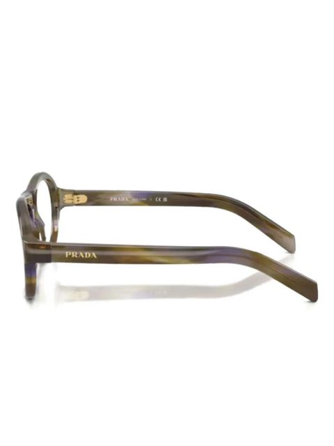 Prada Eyewear geometric-frame glasses - Brown