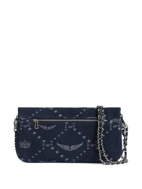 Zadig&Voltaire Rock Denim Monogram chain crossbody bag - Blue