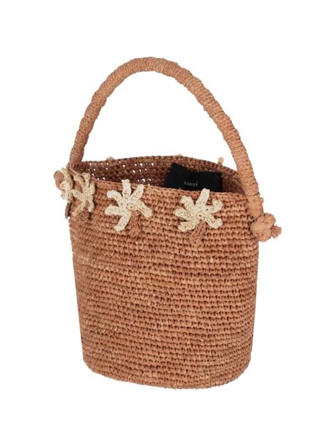 Alanui Shadow of The Palm palm-tree appliqué beach bag - Brown