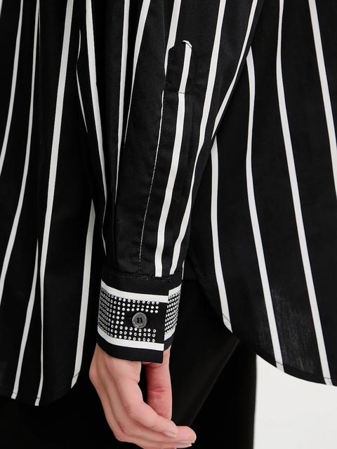 Pinko koszula bawełniana damska kolor czarny relaxed 105606 A2TB