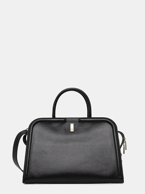 BOSS torebka skórzana kolor czarny 50521062 - zdjęcie produktu nr 1