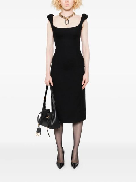 Marine Serre virgin wool sleeveless dress - Black