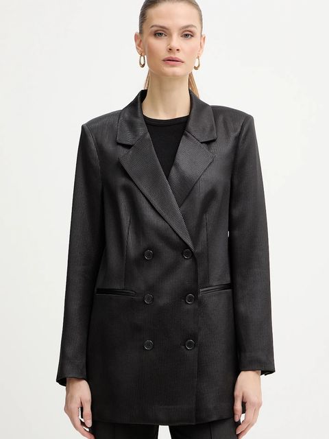 Guess marynarka JEMMA kolor czarny dwurzędowa wzorzysta W5BN83 WH9B0 - zdjęcie produktu nr 1