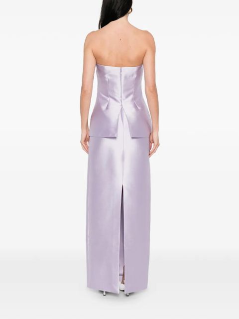Solace London Lucille strapless layered maxi dress - Purple
