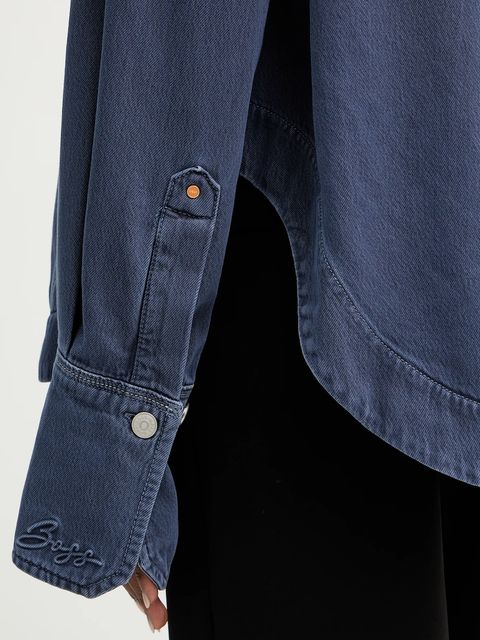 BOSS Orange koszula jeansowa C OVERSHIRT 1.0 damska kolor granatowy relaxed z kołnierzykiem klasycznym 50552520