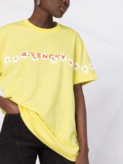Givenchy floral logo T-shirt - Yellow