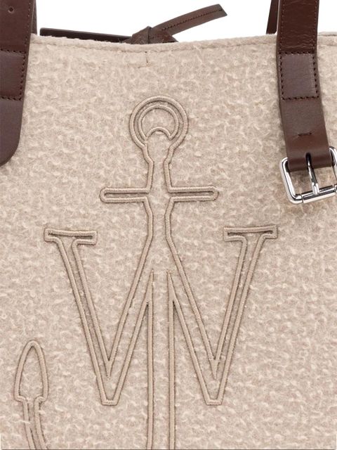 JW Anderson logo-embroidered tote bag - Neutrals