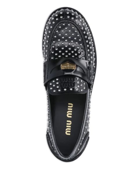 Miu Miu studded penny loafers - Black