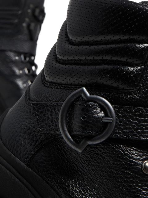 Moncler 80mm buckle lace-up ankle boots - Black