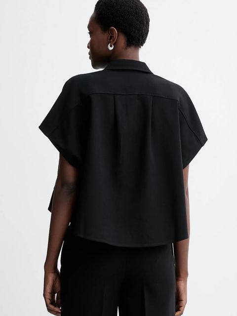 Sessun koszula damska kolor czarny relaxed z kołnierzykiem klasycznym 25110029 - zdjęcie produktu nr 2