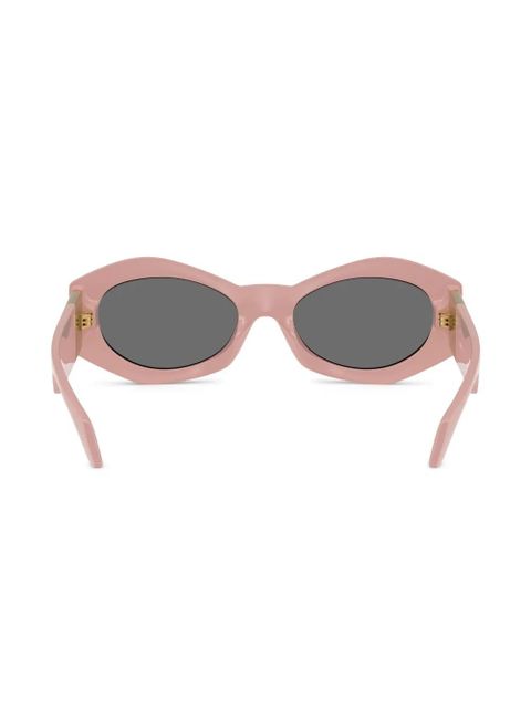Versace Eyewear Medusa-plaque oval-frame sunglasses - Pink