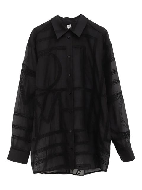 TOTEME geometric-embroidered shirt - Black - zdjęcie produktu nr 1