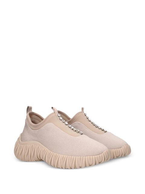 Miu Miu rhinestone-embellished slip-on sneakers - Neutrals - zdjęcie produktu nr 2