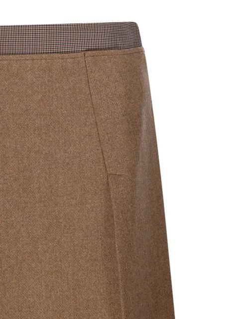 Sportmax checked-waistband midi skirt - Brown