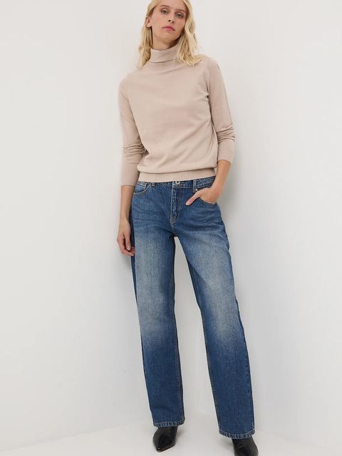 Medicine jeansy bawełniane damskie kolor niebieski - zdjęcie produktu nr 2