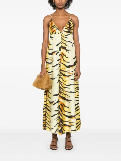 Nanushka zebra-print maxi dress - Yellow